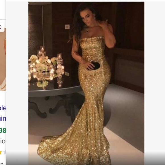 Amazon Dresses & Skirts - ✨Sparkle Gold Mermaid Evening Gown